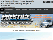 Tablet Screenshot of prestige-towing-recovery.com